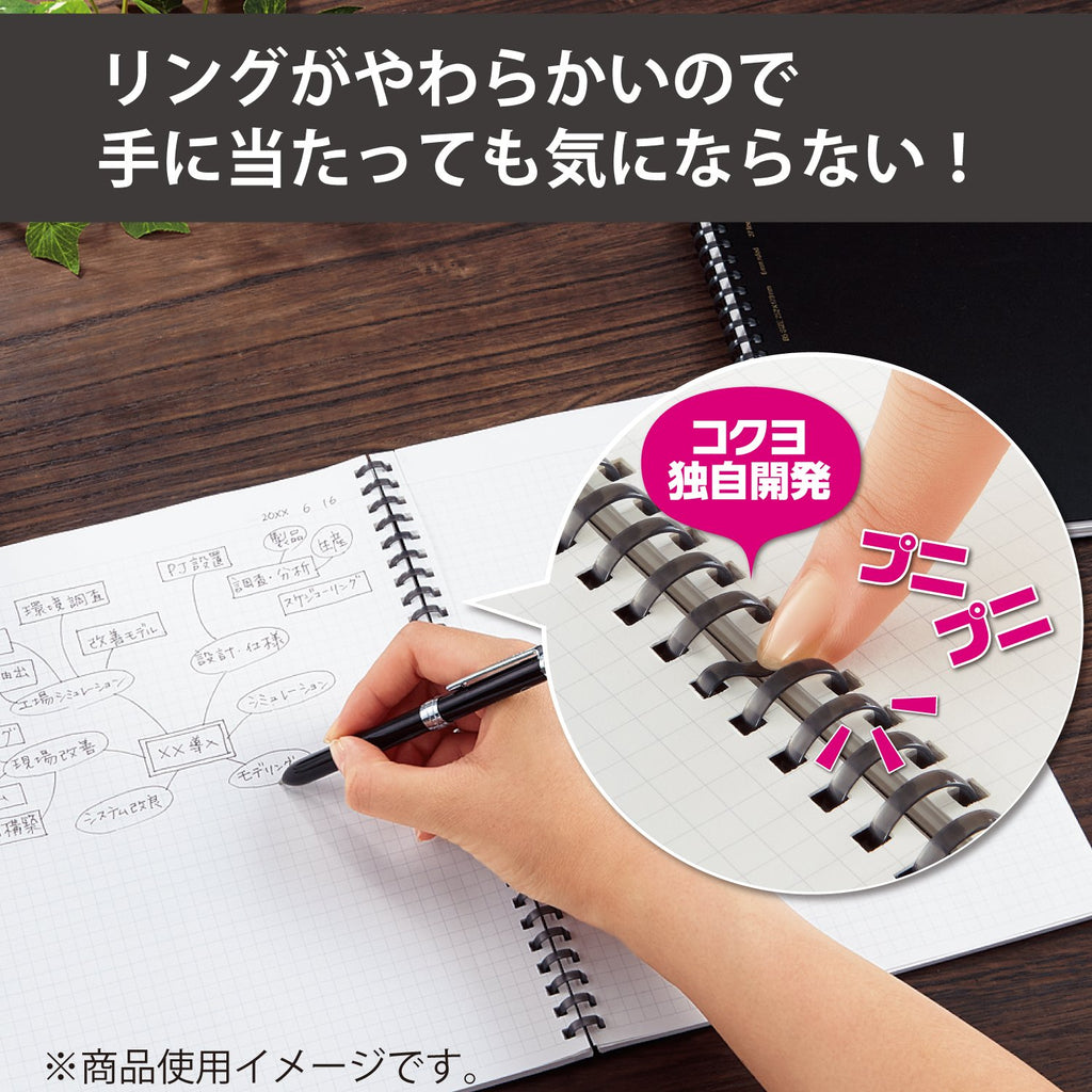 Kokuyo Soft Ring Notebook - Clear - Tear Off - 80 sheets - A5 - 6 mm Lined 2