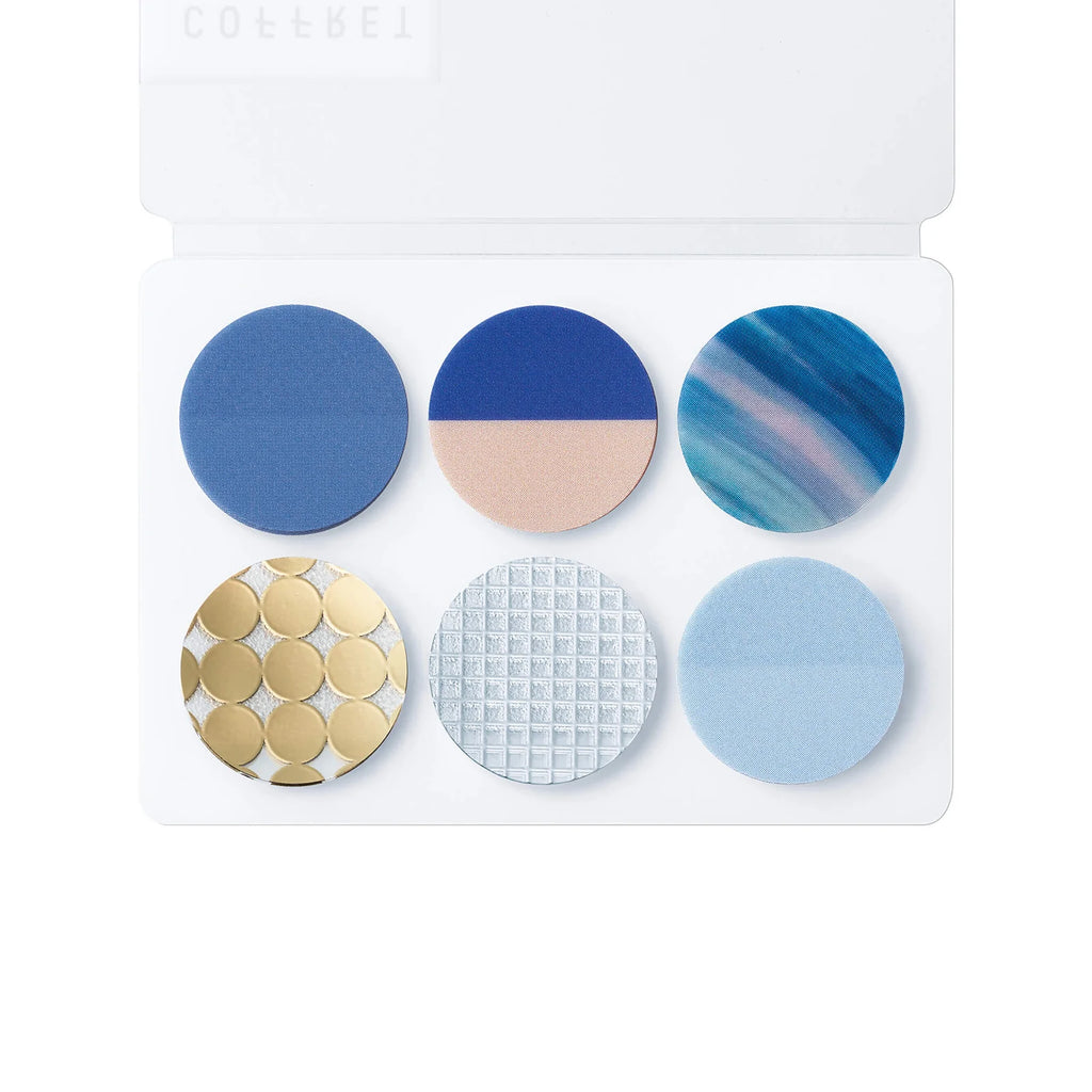 Hitotoki COFFRET Cosmetic Motif Film Sticker - Round - Horizon Blue 1