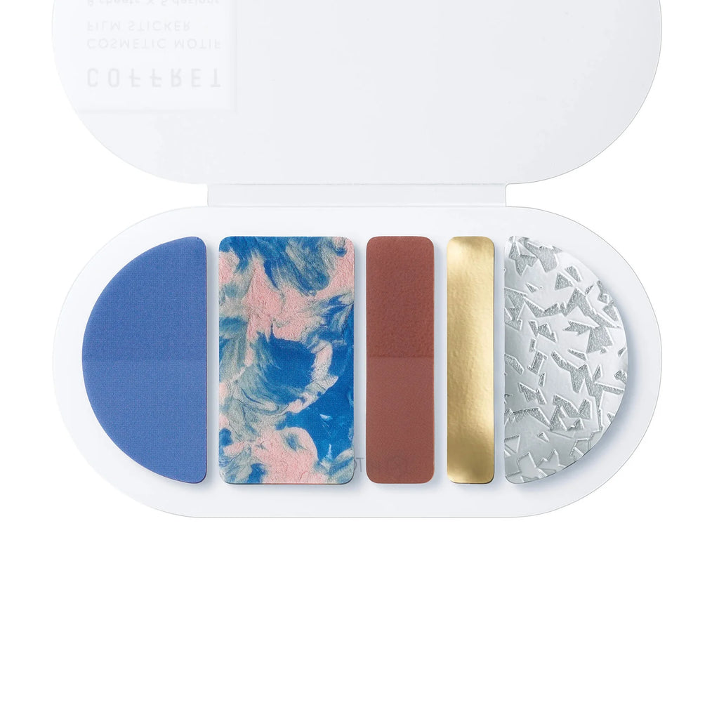 Hitotoki COFFRET Cosmetic Motif Film Sticker - Oval - Horizon Blue