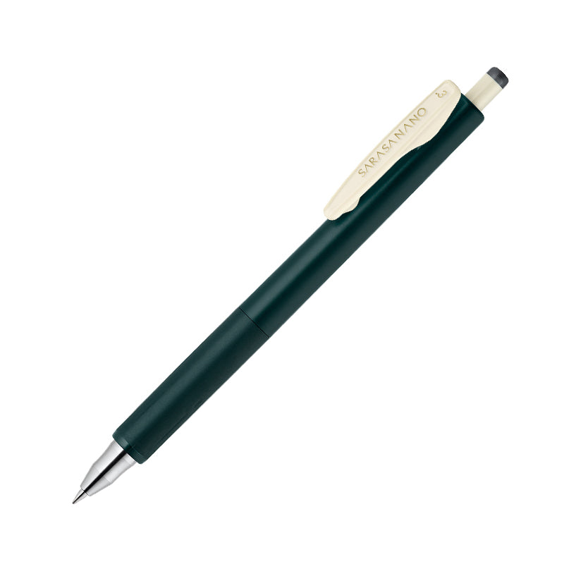 Zebra Sarasa NANO Gel Pen - Vintage Color - Extra Fine - 0.3 mm - Green Black
