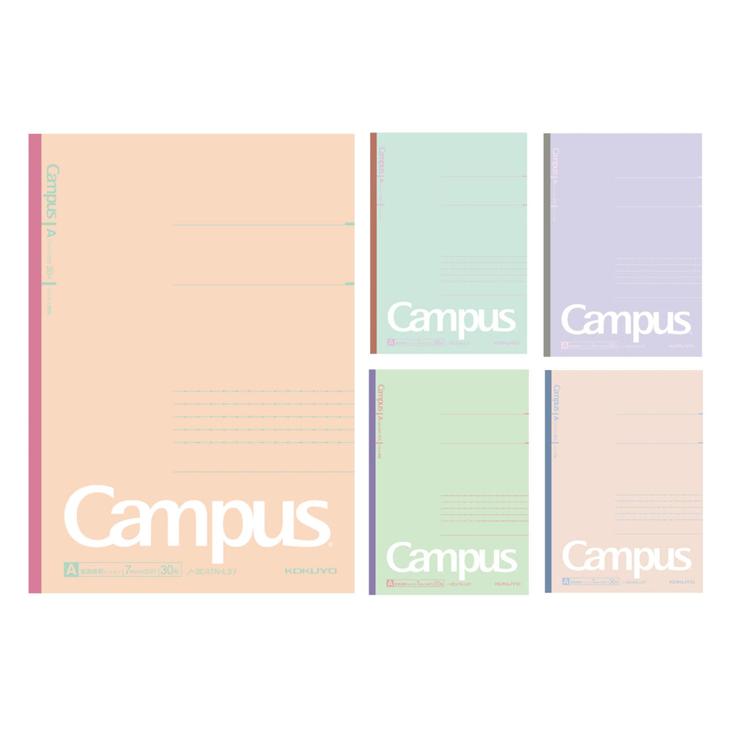 Kokuyo Campus Notebook -Pack of 5 - 7 mm Lined with Dots - 30 Sheets - B5 - Mineral Color Limited Edition