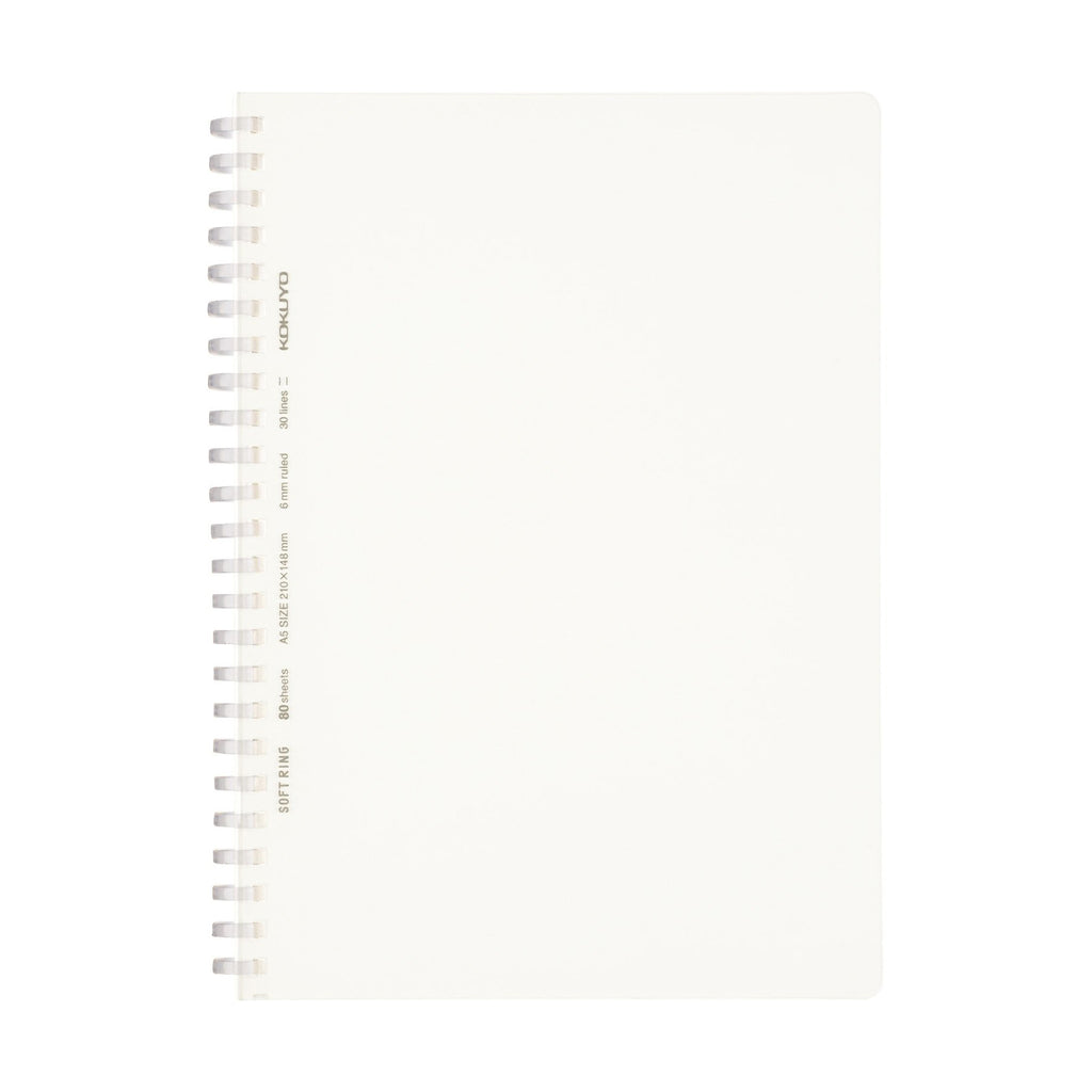 Kokuyo Soft Ring Notebook - Clear - Tear Off - 80 sheets - A5 - 6 mm Lined