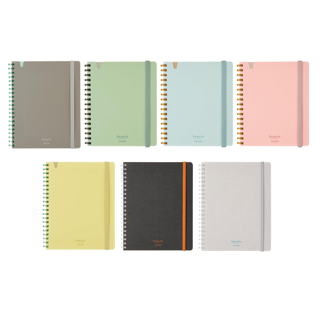 Kokuyo Sooofa Soft Ring Notebook - 4 mm grid - 80 Sheets - Wide B6