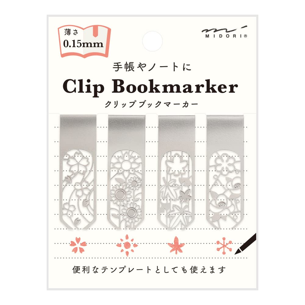 Midori Template Bookmark Clip - Floral Set