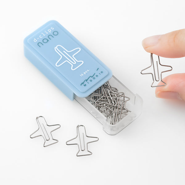 Midori D-Clip Nano Paper Clip - Plane Pattern