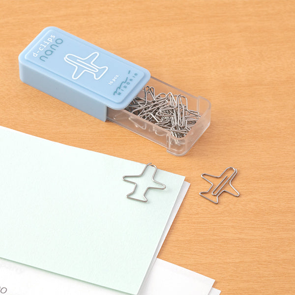 Midori D-Clip Nano Paper Clip - Plane Pattern