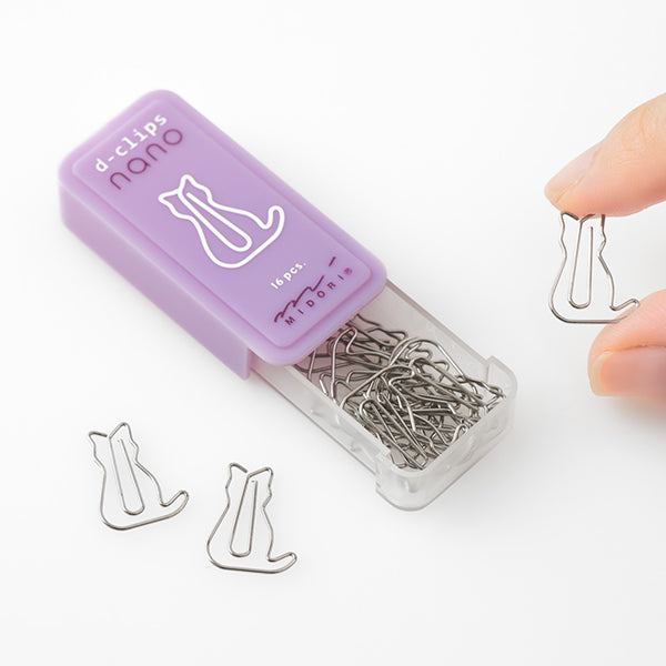 Midori D-Clip Paper Clip - Cat Pattern