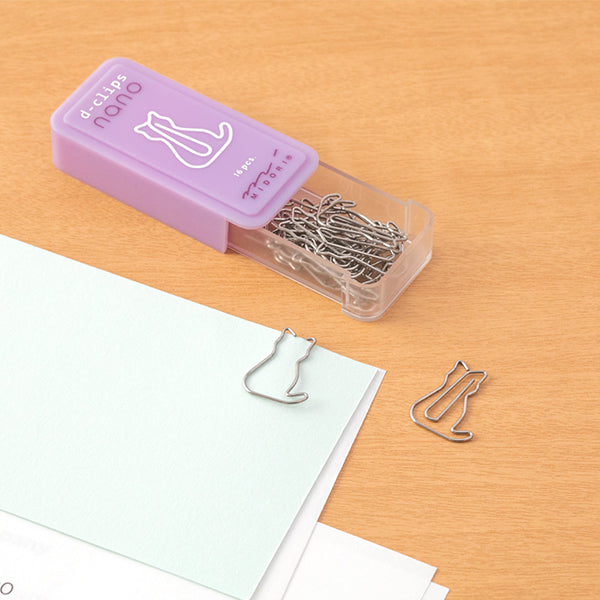 Midori D-Clip Paper Clip - Cat Pattern