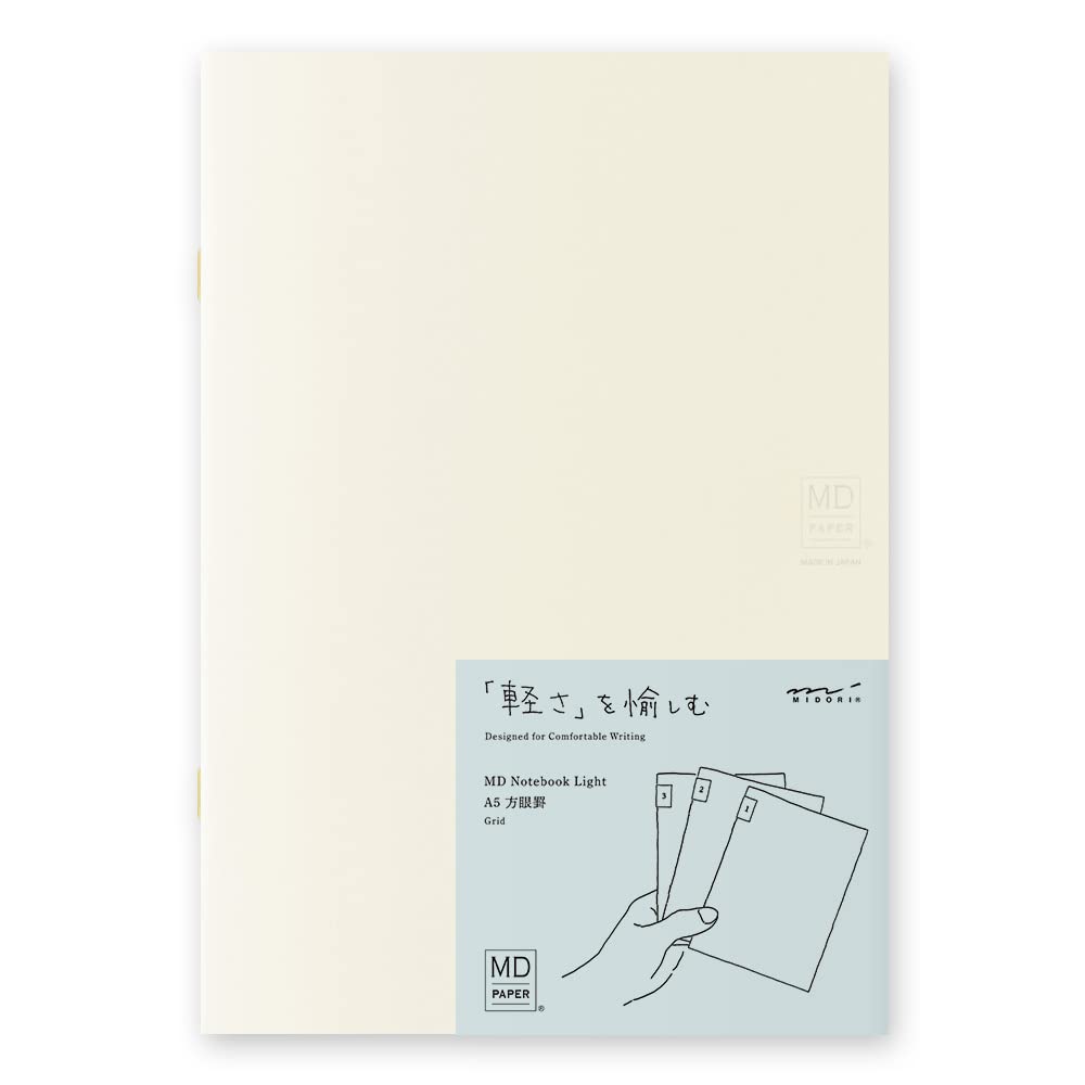 Midori MD Notebook Light - 3 Book Set - A5 - 5mm Grid