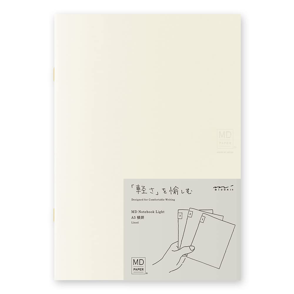 Midori MD Notebook Light - 3 Book Set - A5 - 7mm Lined