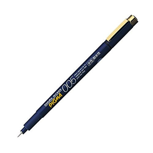 Sakura Pigma Micron Fineliner Pen - Black Ink - Navy Body - 005