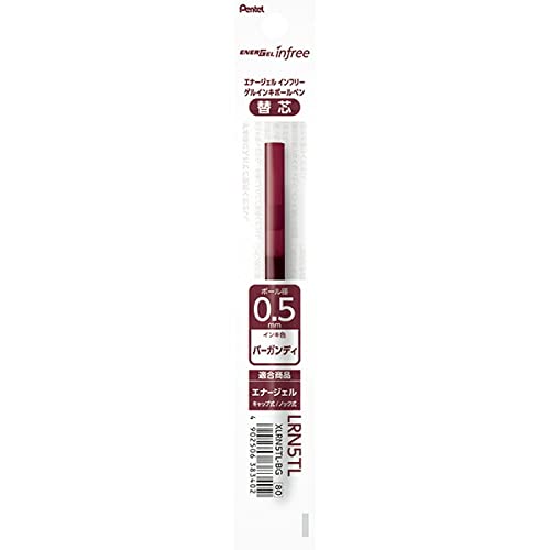 Pentel Energel Infree Quick-Dry Gel Pen Refills - 0.5 mm - Burgundy