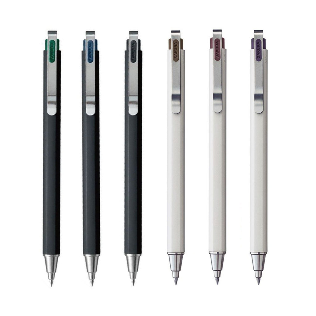 Sakura Ballsign iD PLUS Gel Pen - 0.5 mm - Black Matte / White Metal