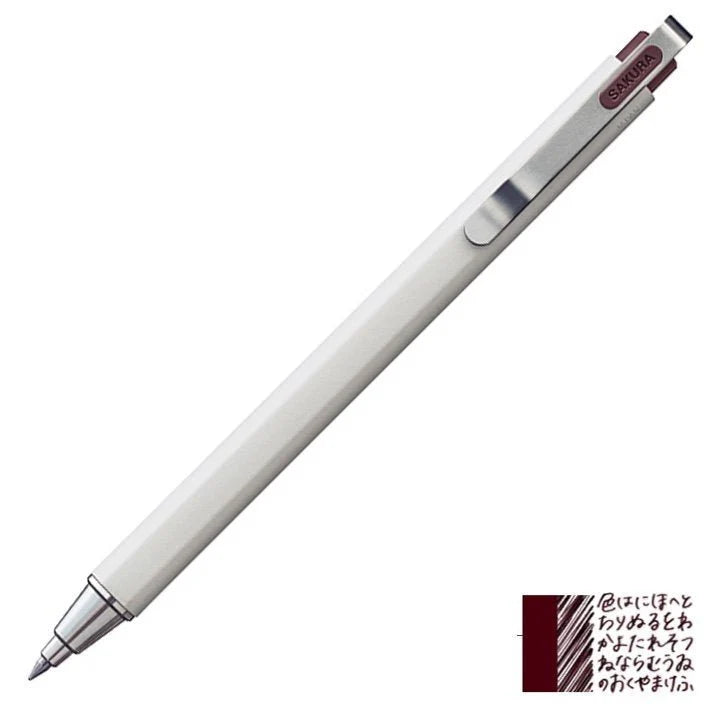 Sakura Ballsign iD PLUS Gel Pen - 0.5 mm - White Metal - Cassis Black