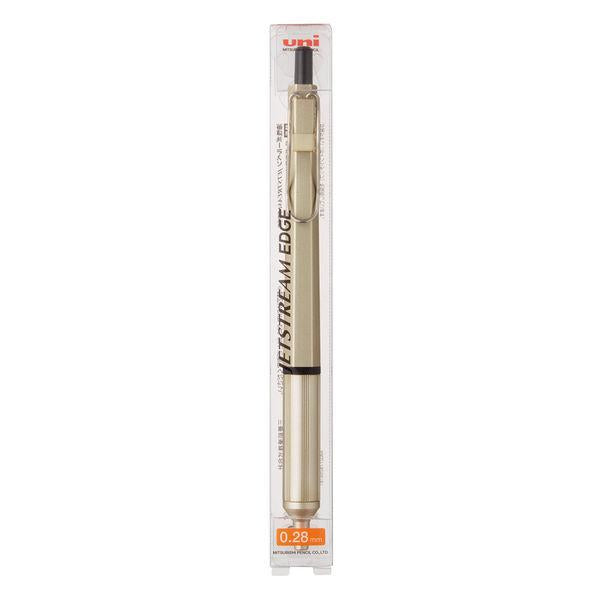 Uni Jetstream Edge Ballpoint Pen - Black Ink - 0.28 mm - Champagne Gold