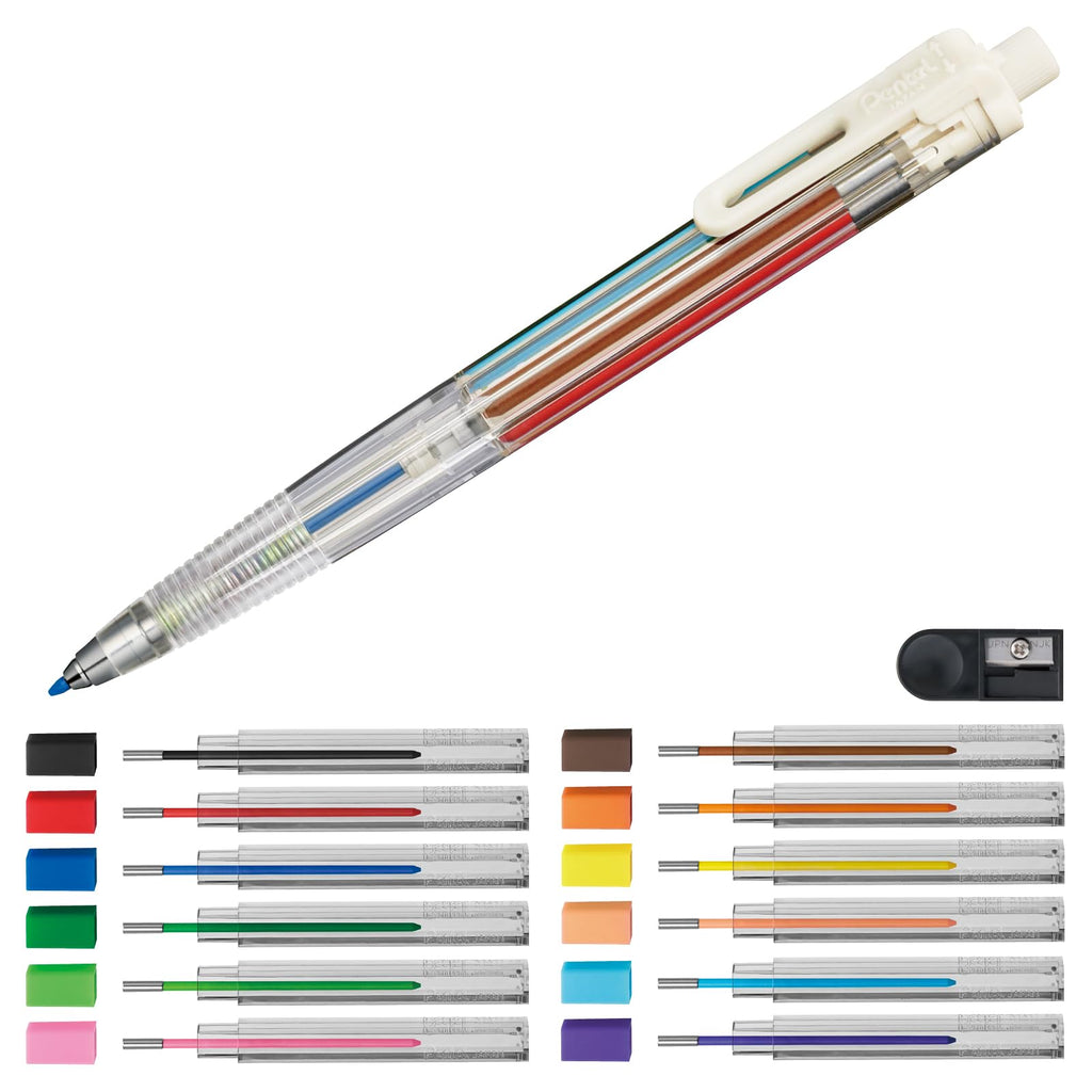 Pentel "Art Multi 8" Color Pencil Set - 8 Color in 1 - with 12 Color refills and Sharpener - PENTEL XPH804ST - IRO