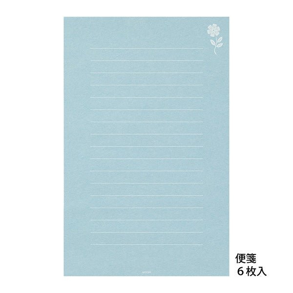 Midori Letter Set - Floral Pattern / Light Blue - MIDORI 86500006 - IRO