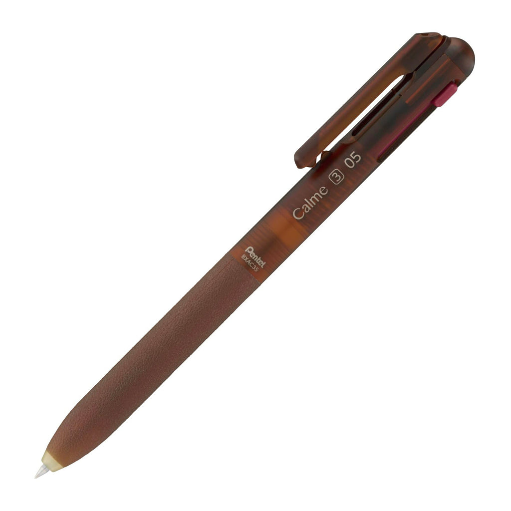 Pentel Calme 3 - Color Multi Ballpoint Pen - Relaxed Frost Series - Limited Edition - 0.5mm Brown - PENTEL BXAC35L5 - IRO