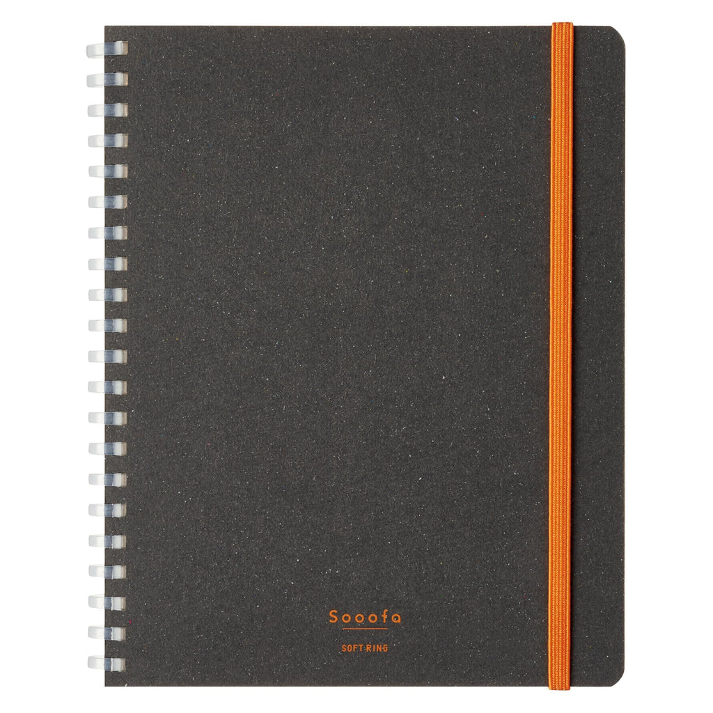 Kokuyo Sooofa Soft Ring Notebook - 4 mm grid - 80 Sheets - Wide B6 - Black