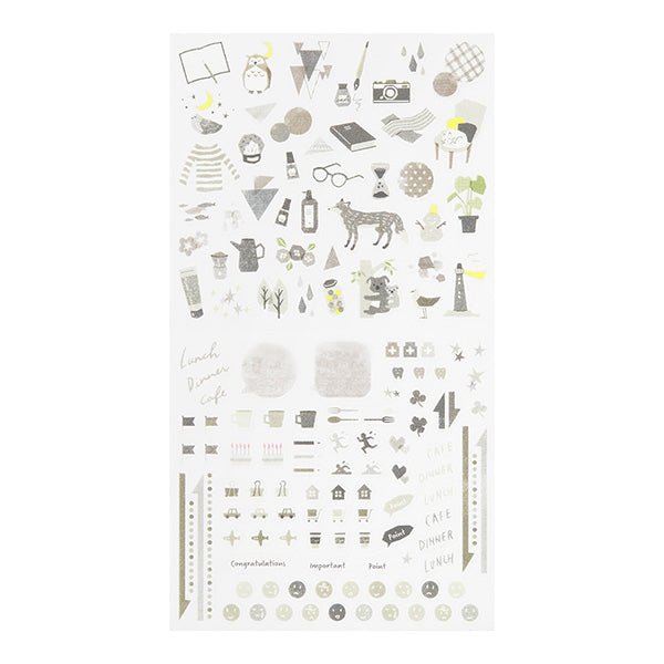 Midori Diary Sticker - Gray Pattern - MIDORI 82594006 - IRO