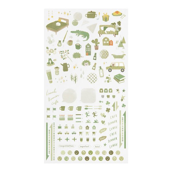 Midori Diary Sticker - Moss Green Pattern - MIDORI 82595006 - IRO