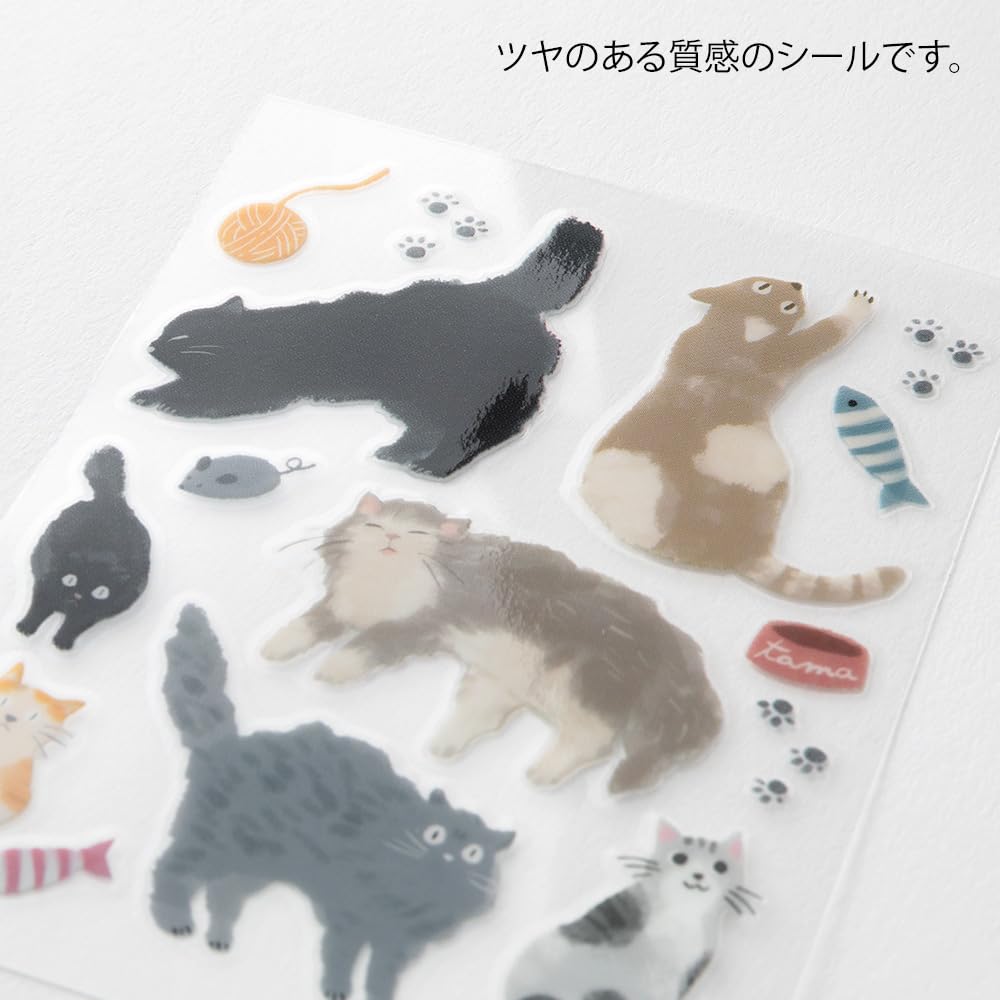Midori Transfer Glossy Sticker - Cat Pattern - MIDORI 82700006 - IRO
