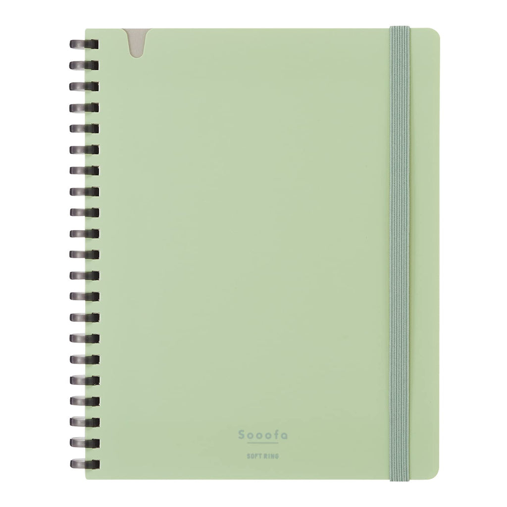 Kokuyo Sooofa Soft Ring Notebook - 4 mm grid - 80 Sheets - Wide B6 - Green