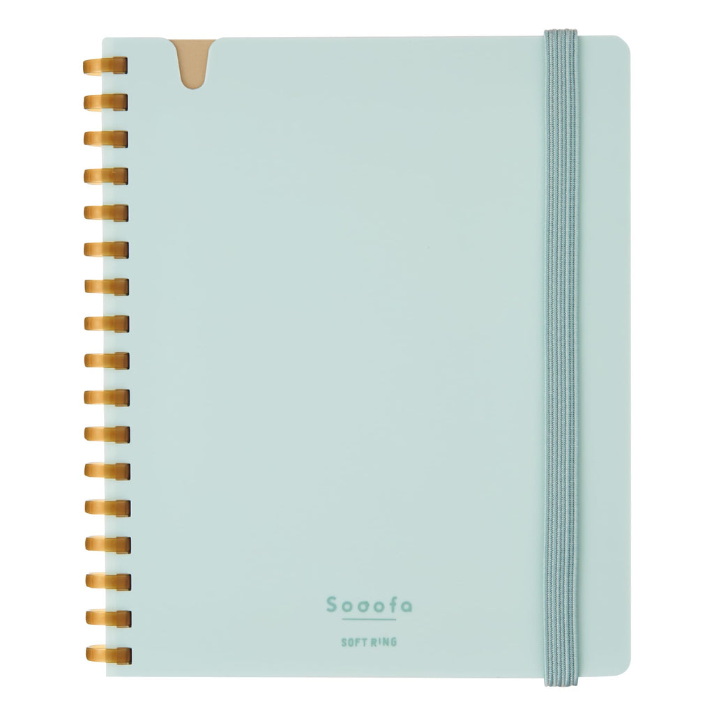 Kokuyo Sooofa Soft Ring Notebook - 4 mm grid - 80 Sheets - Wide B6 - Light Blue