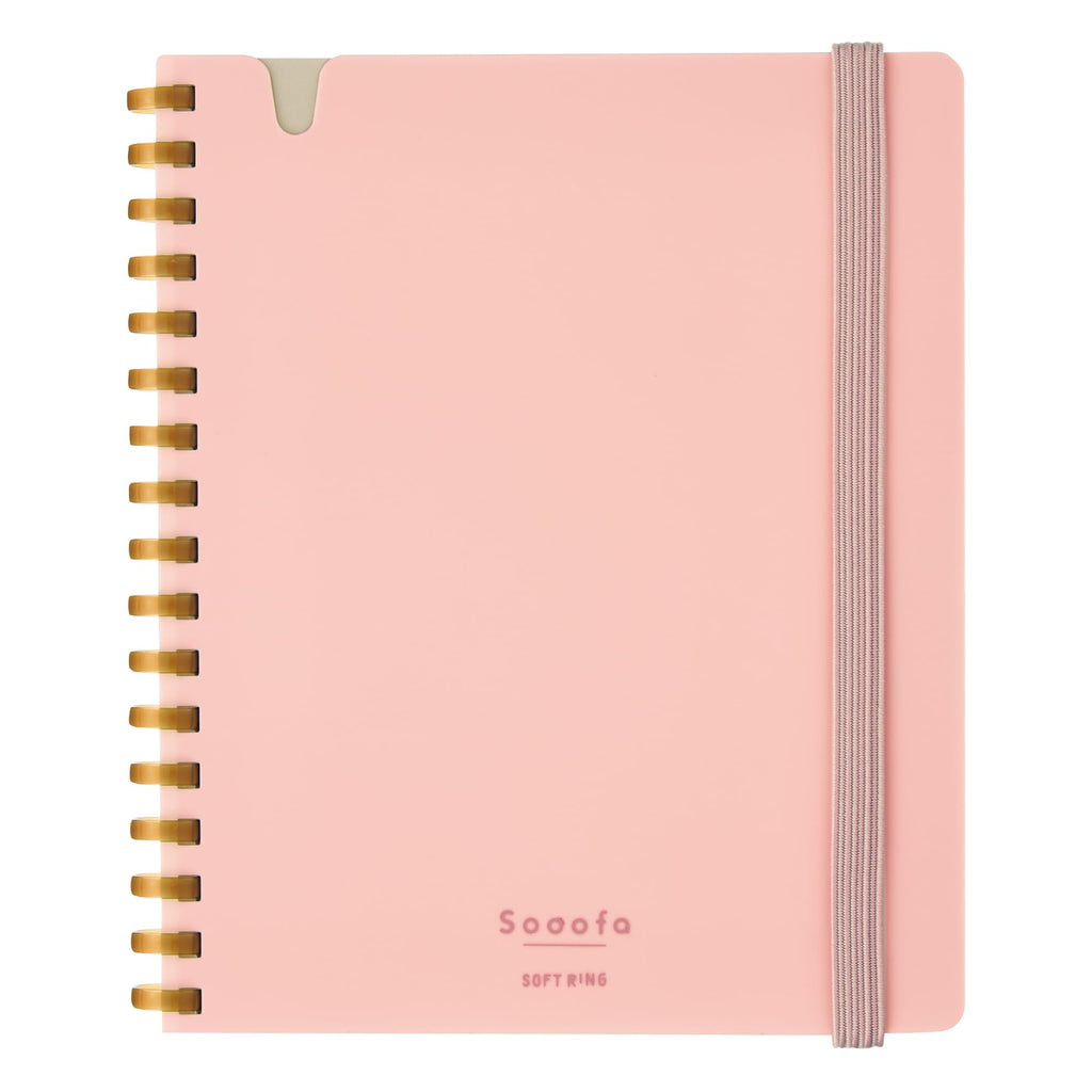 Kokuyo Sooofa Soft Ring Notebook - 4 mm grid - 80 Sheets - Wide B6 - Peach