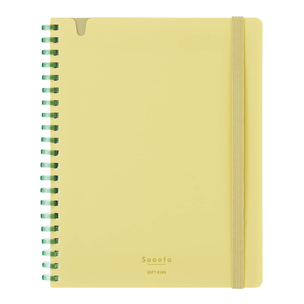 Kokuyo Sooofa Soft Ring Notebook - 4 mm grid - 80 Sheets - Wide B6 - Yellow