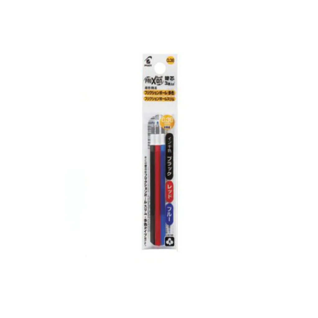 Gel Pen Refills Pilot FriXion Ball Slim Erasable Gel Pen Refill - Pack of 3 - 0.38 mm - Black / Blue / Red / Mix Mix Color PILOT LFBTRF30UF-3C