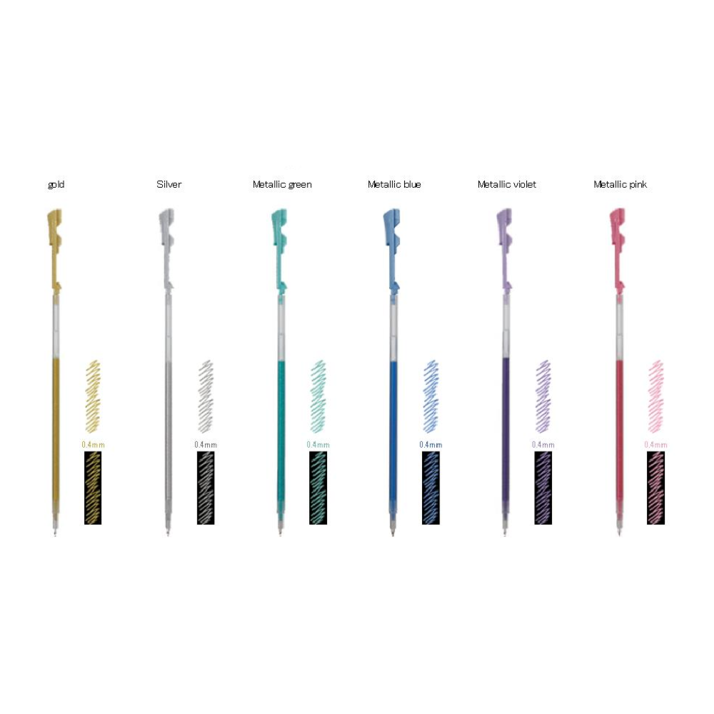 Gel Pen Refills Pilot Hi-Tec-C Coleto Multi Pen Refill - 0.4 mm - Metallic Color Silver PILOT LHKRF-10S4-S