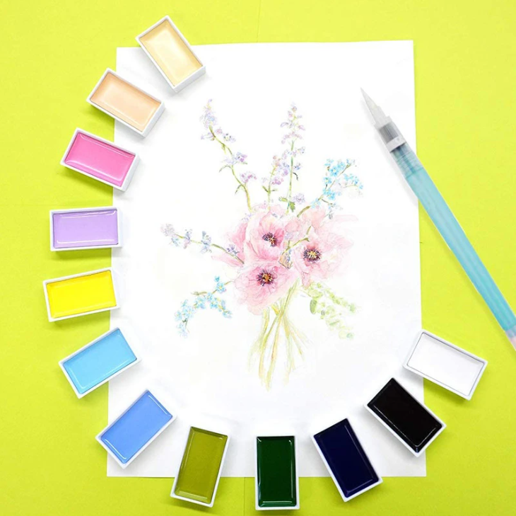 Watercolors Kuretake Gansai Tambi Watercolor Palette - 12 New Color Set KURETAKE MC20/12V/NW