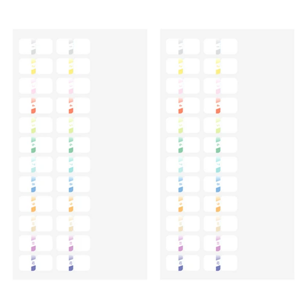 Index Tabs & Dividers Midori Chiratto Index Tab - Numbers - 2 Sheets (48 Pieces) - Small MIDORI 82470006