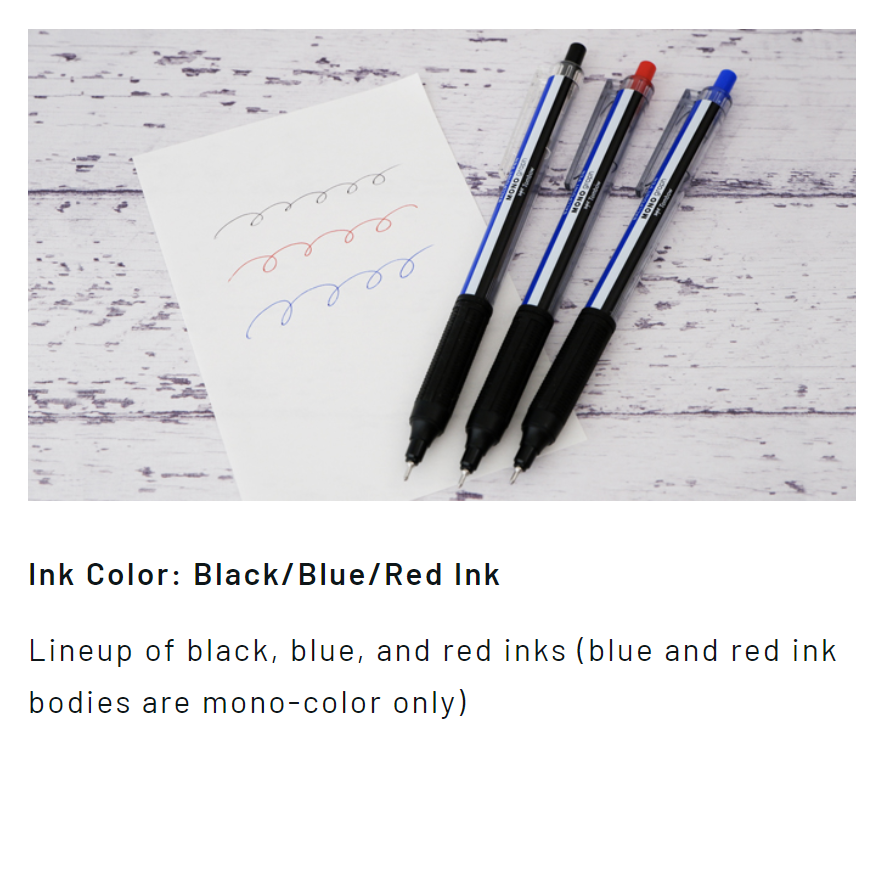 Ballpoint Pens Tombow Monograph Light Ballpoint Pen - Mono Color - 0.5 mm - Black / Blue / Red Ink Black TOMBOW BC-MGLE01
