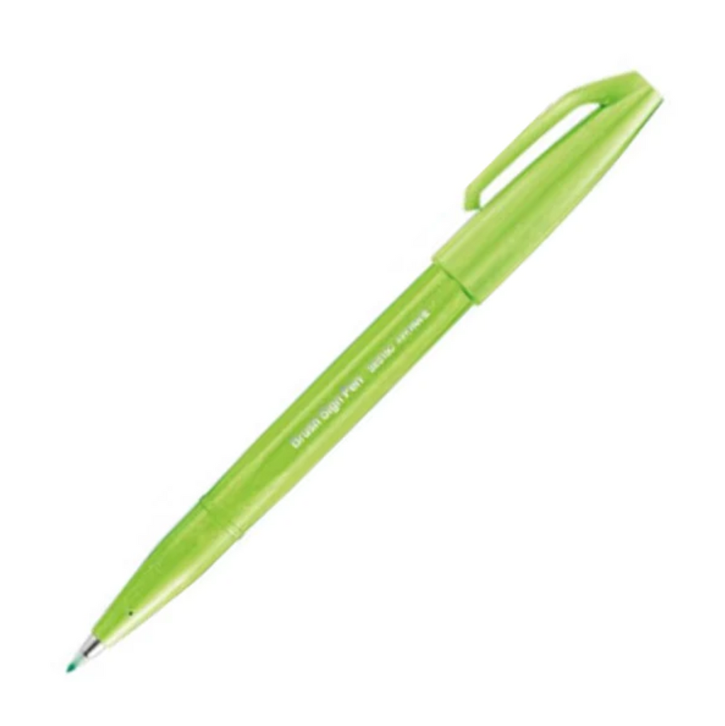 Brush Pens Pentel Fude Touch Brush Sign Pen - 12 New Colors Light Green PENTEL SES15C-K