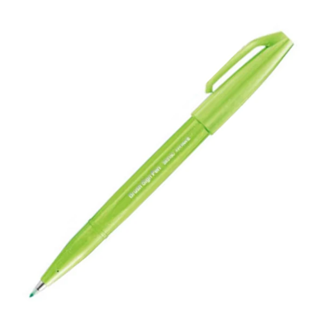 Brush Pens - Pentel Fude Touch Brush Sign Pen - Long Life Design Award - 12 New Colors - Light Green - PENTEL SES15C - K | IRO