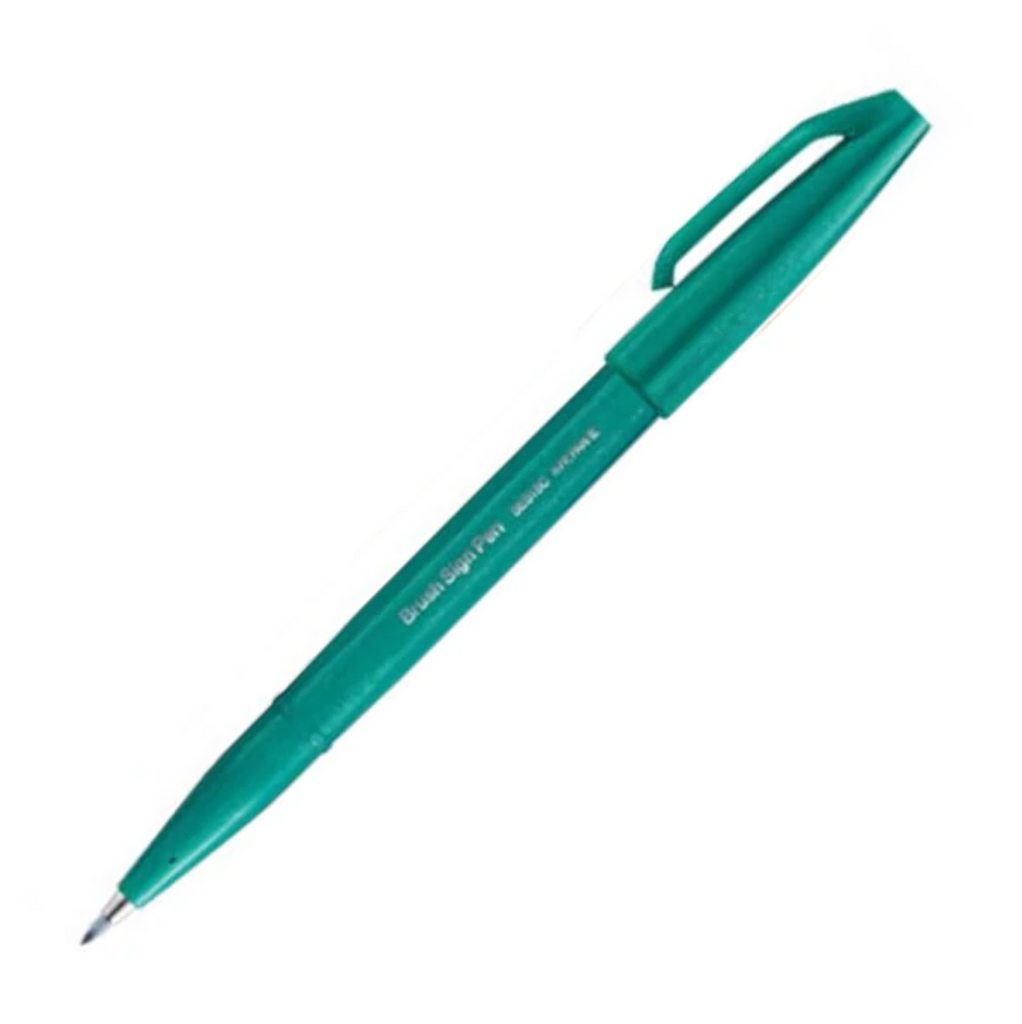 Brush Pens Pentel Fude Touch Brush Sign Pen - 12 New Colors Turquoise Green PENTEL SES15C-D3