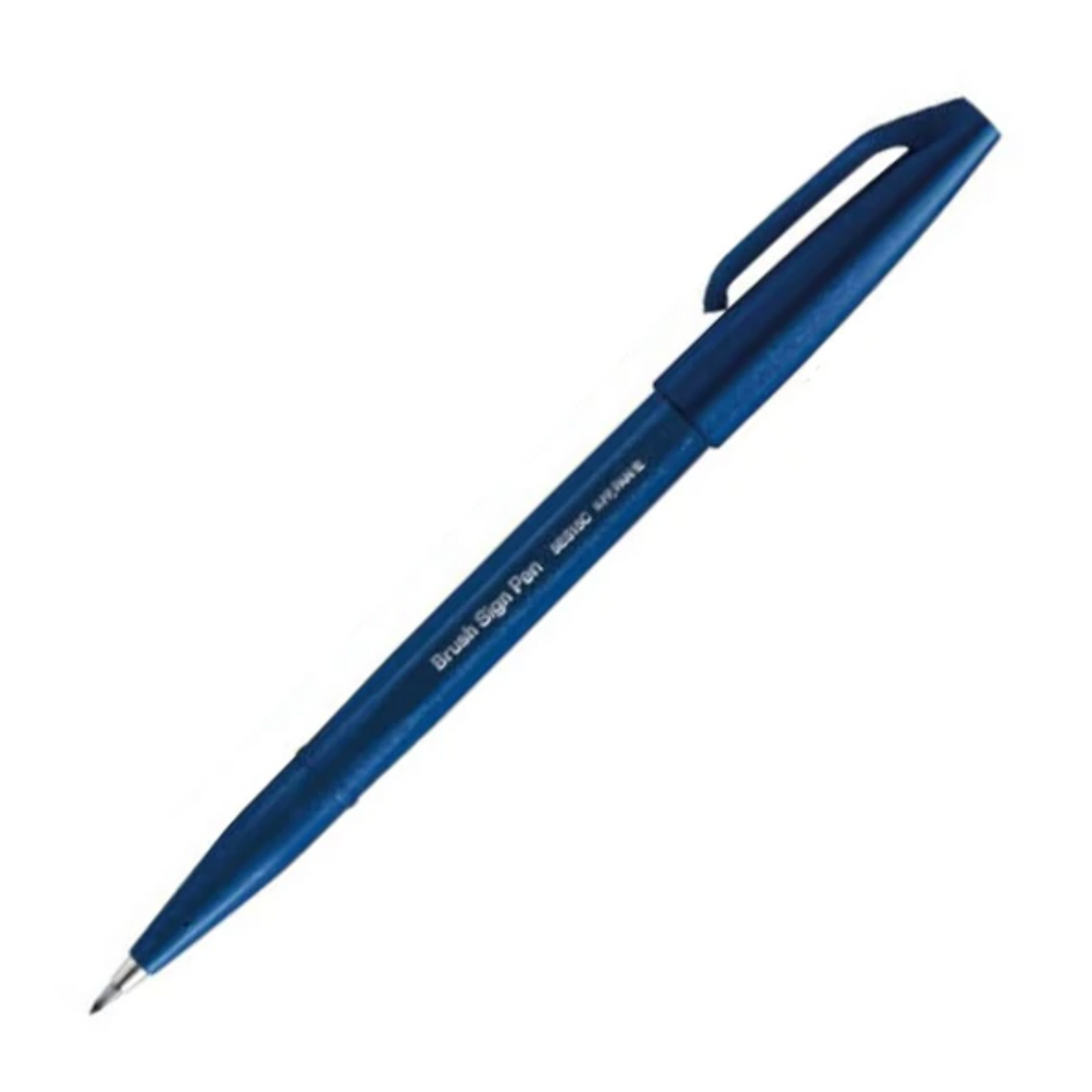Brush Pens Pentel Fude Touch Brush Sign Pen - 12 New Colors Blue Black PENTEL SES15C-CA