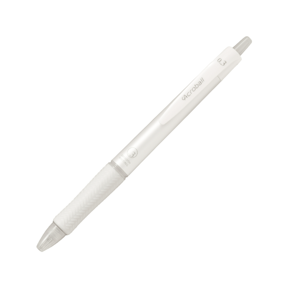 Ballpoint Pens - Pilot Acroball T Series Smooth Ballpoint Pen - 0.3 mm - Black Ink - Pearl White - PILOT BAB - 15MFT - WB | IRO