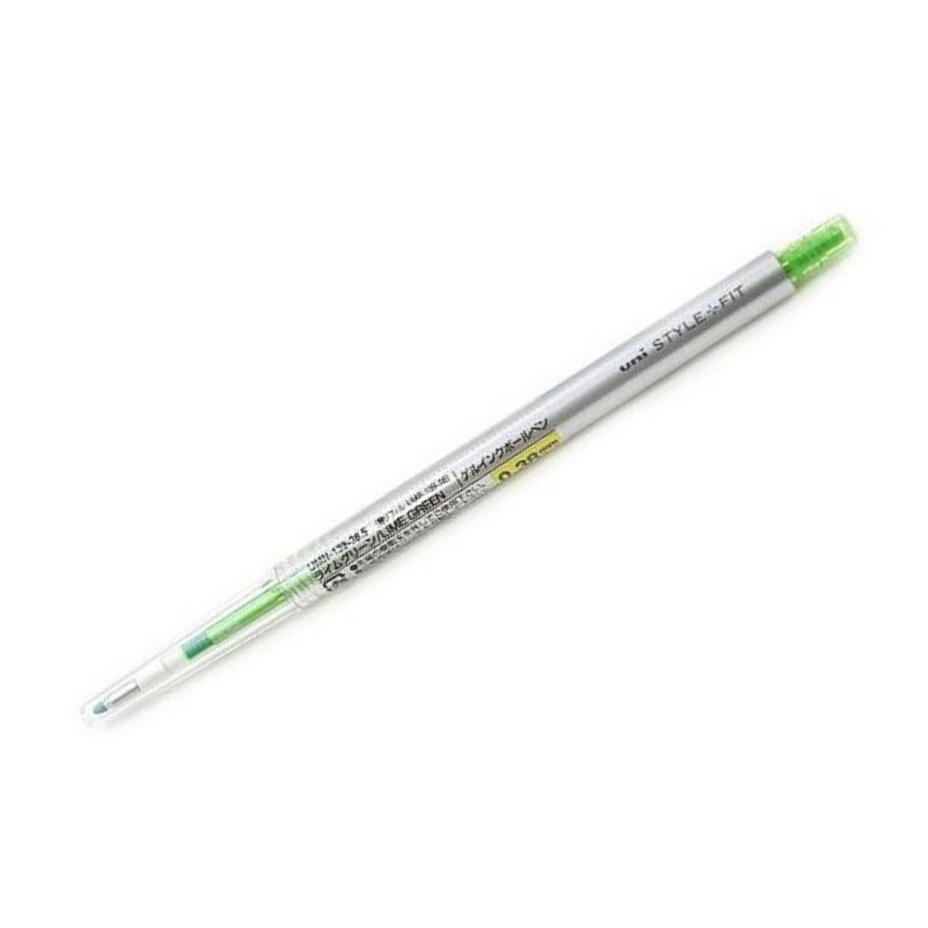 Uni Style Fit Single Knock Gel Pen - Refillable - 0.38 mm - Lime Green