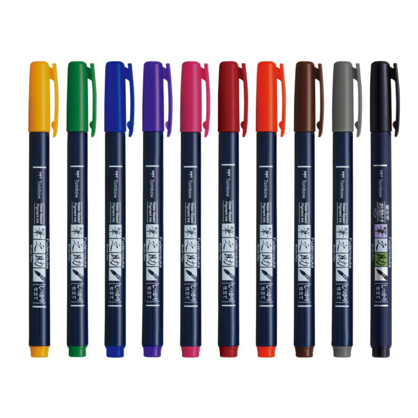 Fudenosuke Colors Brush Pen Set, 10-Pack