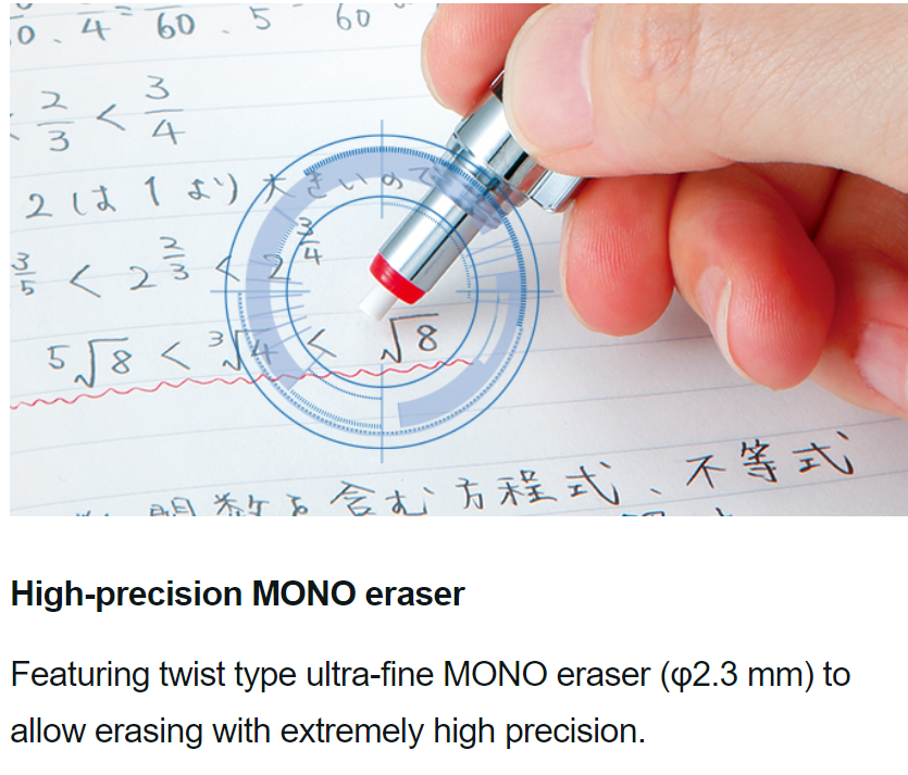 Mechanical Pencils Tombow MONO Graph Zero Mechanical Pencil - Metal Grip - 0.5 mm - Silver TOMBOW DPA-162B