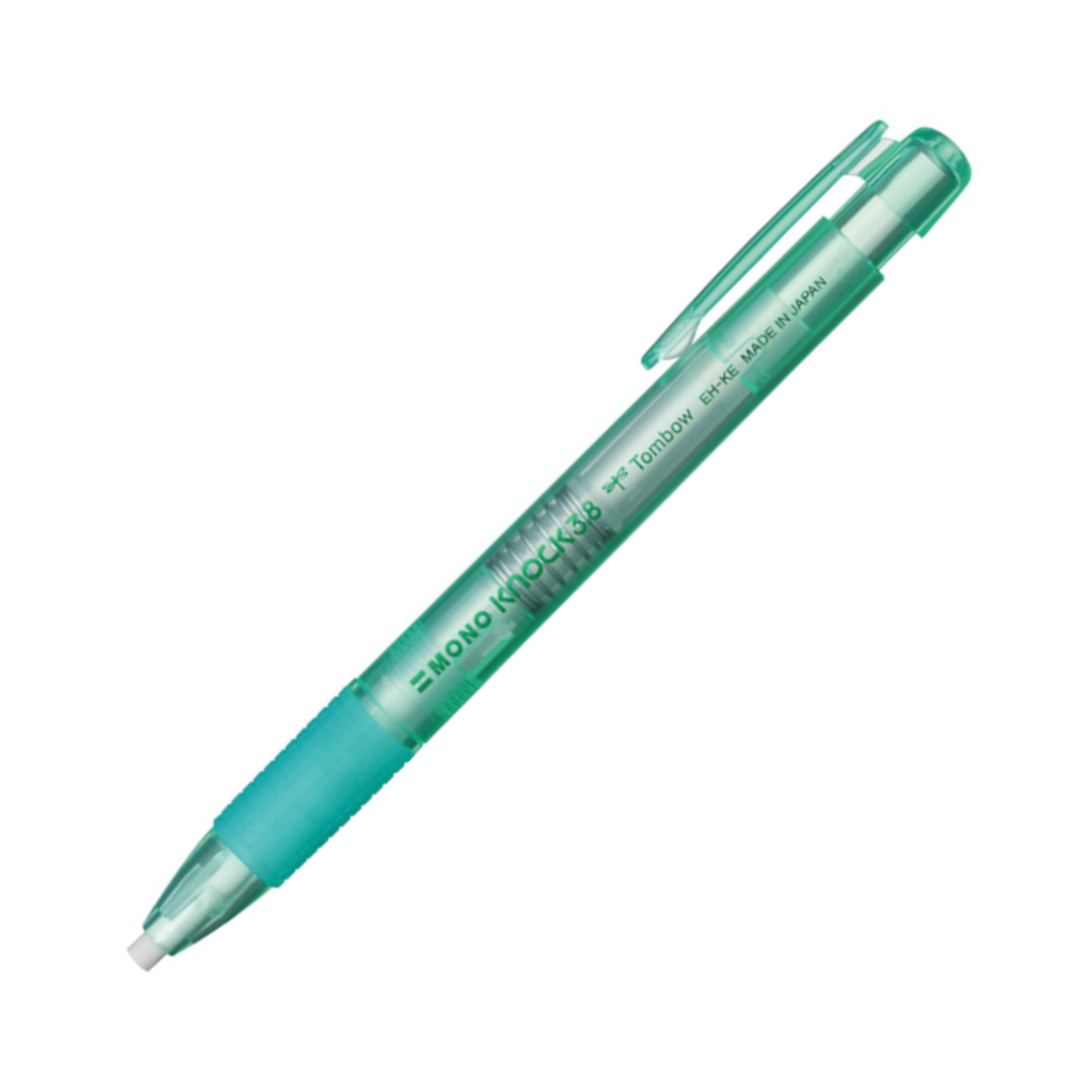 Erasers - Tombow Mono Knock Eraser - 3.8 mm - Refillable - Green - Eraser with Holder (Green) - TOMBOW EH - KE60 | IRO