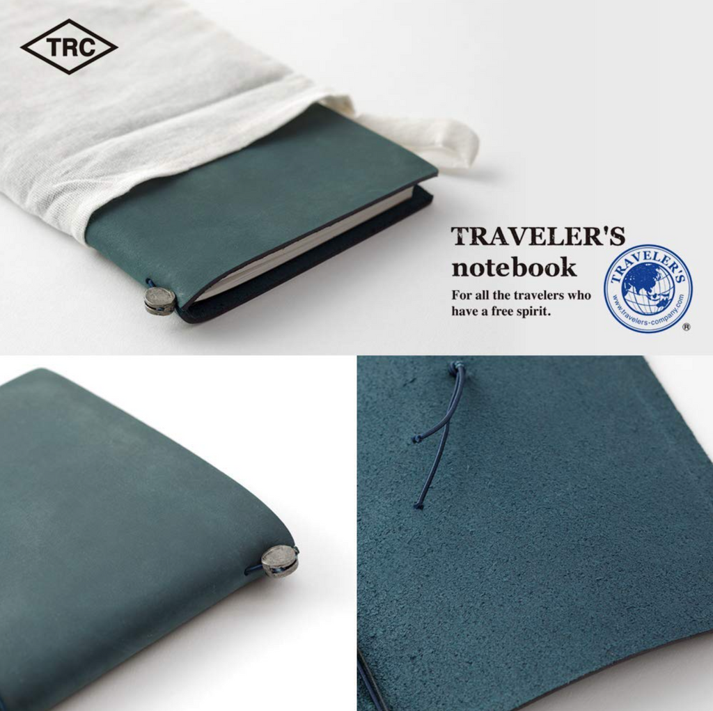 Traveler's Company Traveler's Notebook Starter Kit - Blue Leather - Regular Size - Blank - TRC 15239006 - IRO