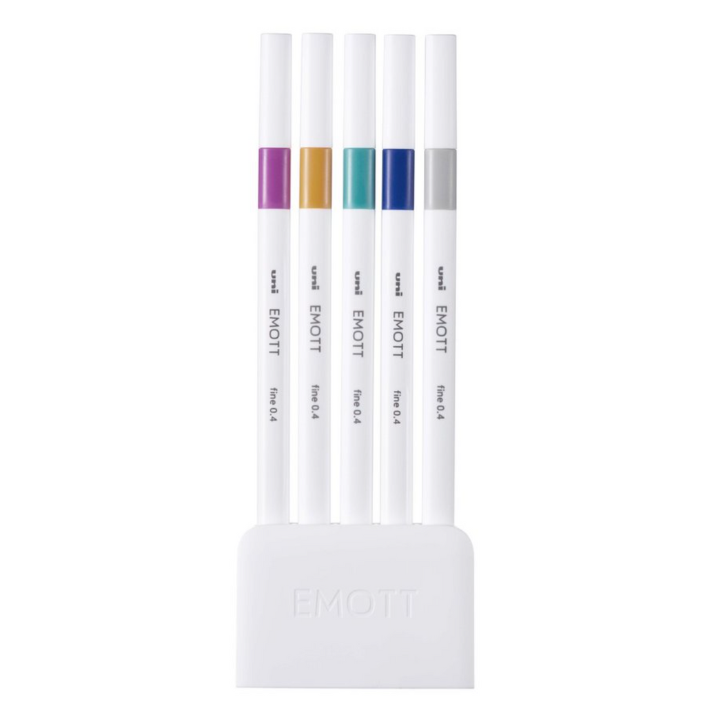 Fineliners Uni EMOTT Bleeding Resistant Fineliner - 0.4 mm - 5 Color Set No.12 Virtual UNI PEMSY 5C.NO12