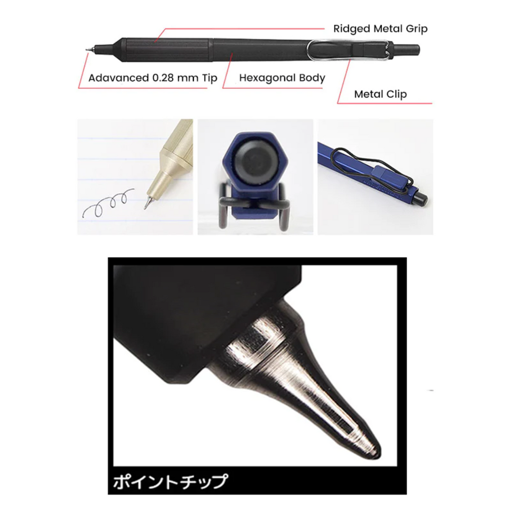 Ballpoint Pens Uni Jetstream Edge Ballpoint Pen - Black Ink - 0.38 mm - Black Red UNI SXN100338BK15