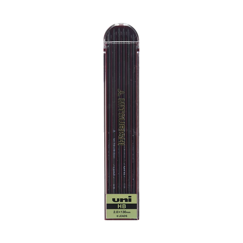 Pencil Leads Uni Mitsubishi 2 mm Lead Refill - Pack of 6 - HB / B / 2B / RED HB UNI ULNHB