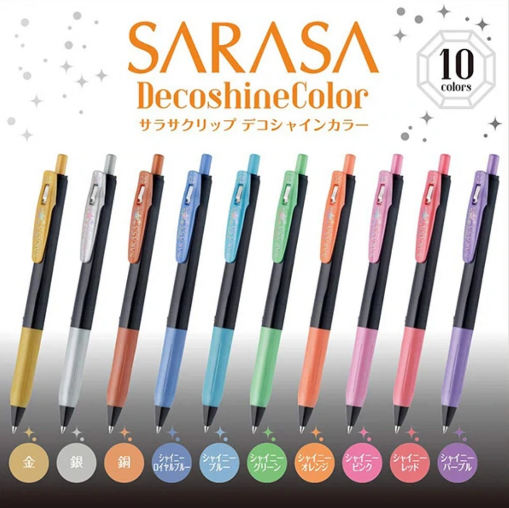 Zebra Sarasa Clip Gel Pen - Deco Shine - 10 Color Set - 0.5 mm -3