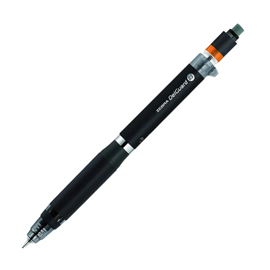 Mechanical Pencils Zebra DelGuard Type-ER Mechanical Pencil - Rubber Grip - 0.5 mm Black ZEBRA P-MA88-BK